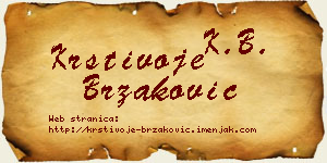 Krstivoje Brzaković vizit kartica